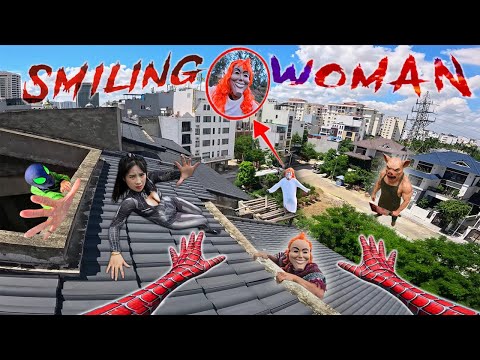 Thumbnail for 7 SPIDERMAN Vs SMILING WOMAN REAL LIFE ESCAPE 190.0 (Horror Parkour Pov Short) | Mystery POV