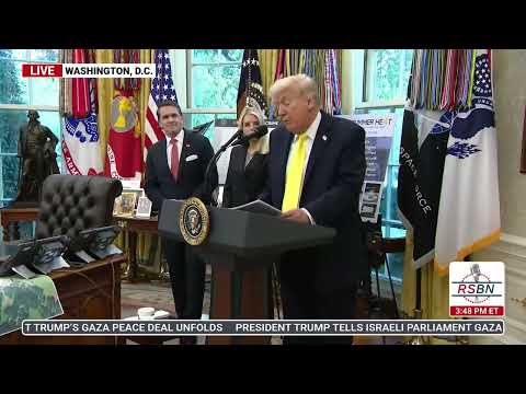 Thumbnail for FULL: President Trump Hosts a Press Conference with FBI Director Kash Patel - 10/15/25
