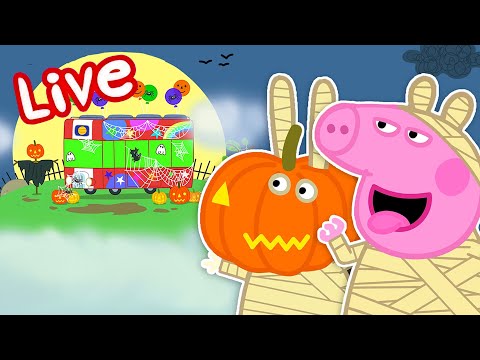 Thumbnail for 🔴 Peppa Pig HALLOWEEN LIVE! 👻 SPOOKIEST Episodes 🎃 Kids Cartoons 🔴