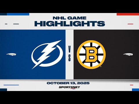 Thumbnail for NHL Highlights | Lightning vs. Bruins - Oct 13, 2025