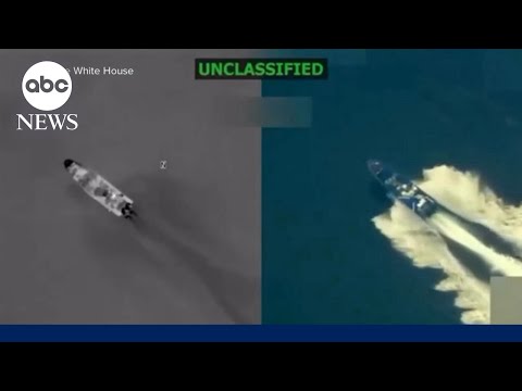 Thumbnail for Pentagon releases video showing US strike on alleged drug boat near Venezuela