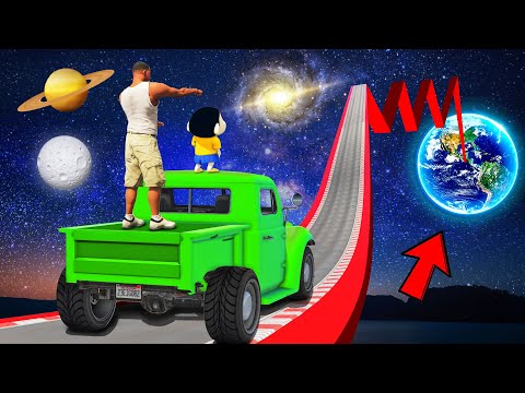 Thumbnail for SHINCHAN AND FRANKLIN FOUND A SECRET ROAD TO SPACE ROAD PARKOUR CHALLENGE GTA 5