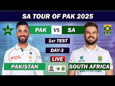 Thumbnail for PAKISTAN vs SOUTH AFRICA 1st TEST DAY 3 LIVE COMMENTARY| PAK vs SA LIVE CRICKET MATCH | SESSION 2