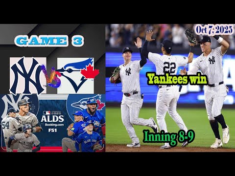 Thumbnail for New York Yankees vs Toronto Blue Jays  ALDS inning 8-9 Game 3 Highlights -MLB 7/10/2025