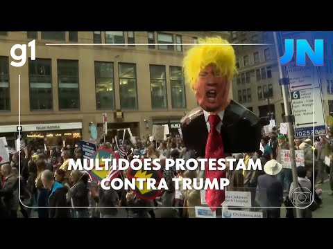Thumbnail for Jornal Nacional: Multidões protestam contra Trump em cidades dos EUA sob o lema 'No Kings'