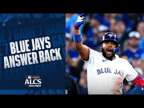 Thumbnail for INSTANT ANSWER! 😱 The Blue Jays get a run right back to tie it the 1st inning of ALCS Game 7! 💪