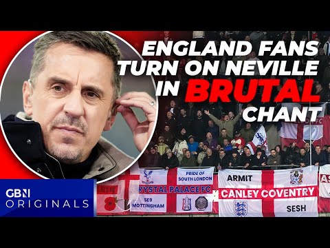 Thumbnail for England fans BLAST Gary Neville with brutal chant at Latvia match amid Union Flag row