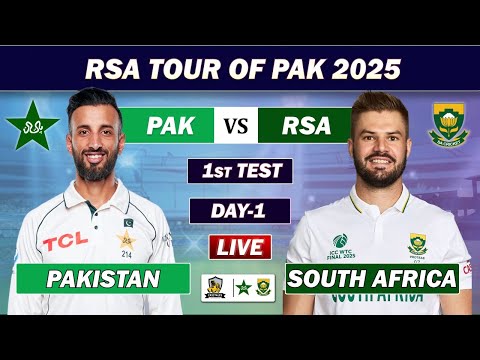 Thumbnail for PAKISTAN vs SOUTH AFRICA 1st TEST MATCH LIVE COMMENTARY | PAK vs SA LIVE CRICKET MATCH | SESSION 2