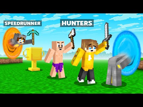 Thumbnail for Minecraft Hunters vs Speedrunner, But I Have a Portal Gun...