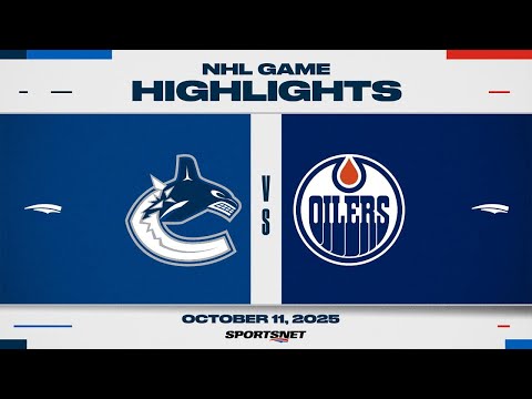 Thumbnail for NHL Highlights | Canucks vs. Oilers - October 11, 2025