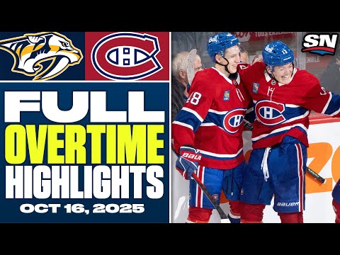 Thumbnail for Nashville Predators at Montreal Canadiens | FULL Overtime Highlights - October 16, 2025