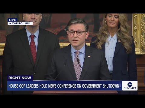Thumbnail for LIVE: Speaker Mike Johnson holds news conference on day 27 of government shutdown