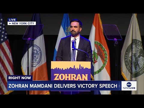 Thumbnail for LIVE: Zohran Mamdani delivers victory speech in New York City
