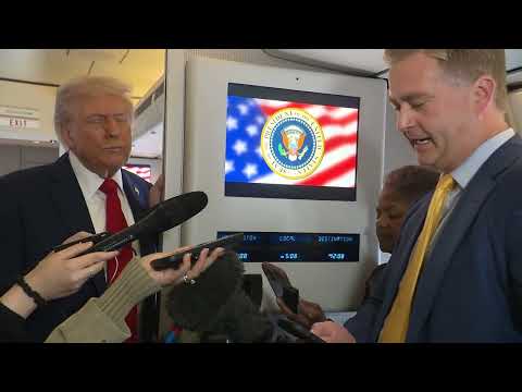 Thumbnail for President Trump Gaggles with the Press on Air Force One, Oct. 12, 2025