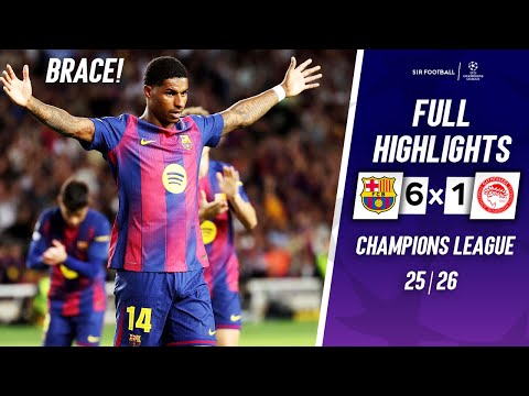 Thumbnail for Barcelona vs Olympiacos 6-1 - Highlights & All Goals - Champions League 2025