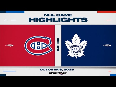 Thumbnail for NHL Highlights | Canadiens vs. Maple Leafs - October 8, 2025