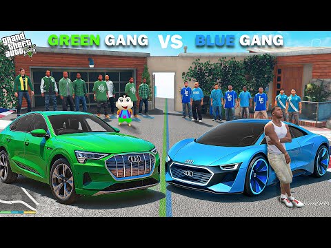 Thumbnail for Franklin Blue Gang Vs Shinchan Green Gang Best Audi Challenge In GTA 5!