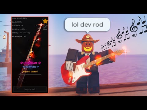 Thumbnail for Obtaining OP SECRET DEVELOPER GUITAR ROD In FISCH Roblox...
